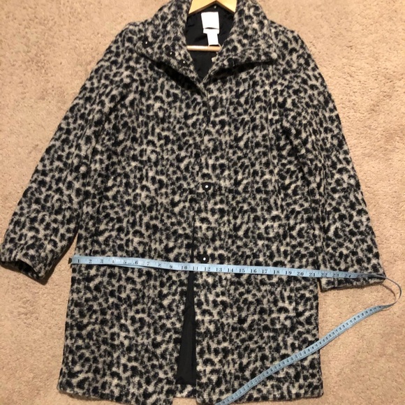 Leopard animal print wool blend light coat - Picture 7 of 8